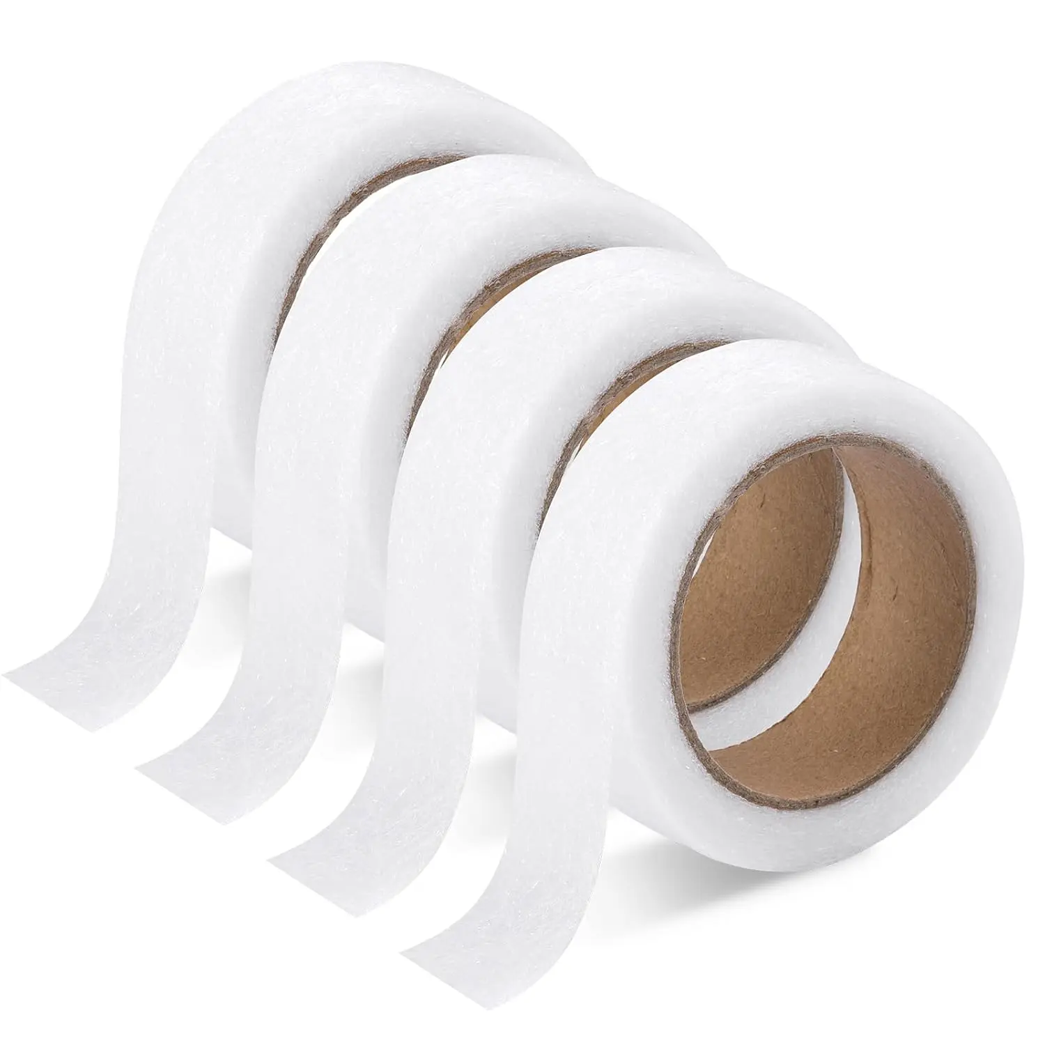 32 Yards Hem Tape, 4 Rolls Iron  No Sew Hemming Tape 0.75 Inch | Seamless Fabric Finish. Adhesive Bond. Easy Iron- Application. Washable Hold. Flexible Cut Length. DIY Fabric Repair.