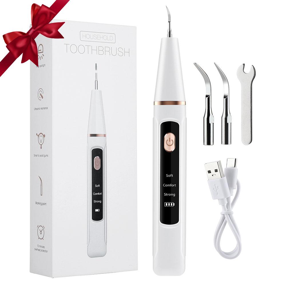 Ultrasonic Dental Cleaner Electric Tooth Cleaning Tool, Adjustable 3 Modes LED Light Fresh Breath Oral Hygiene Home Use