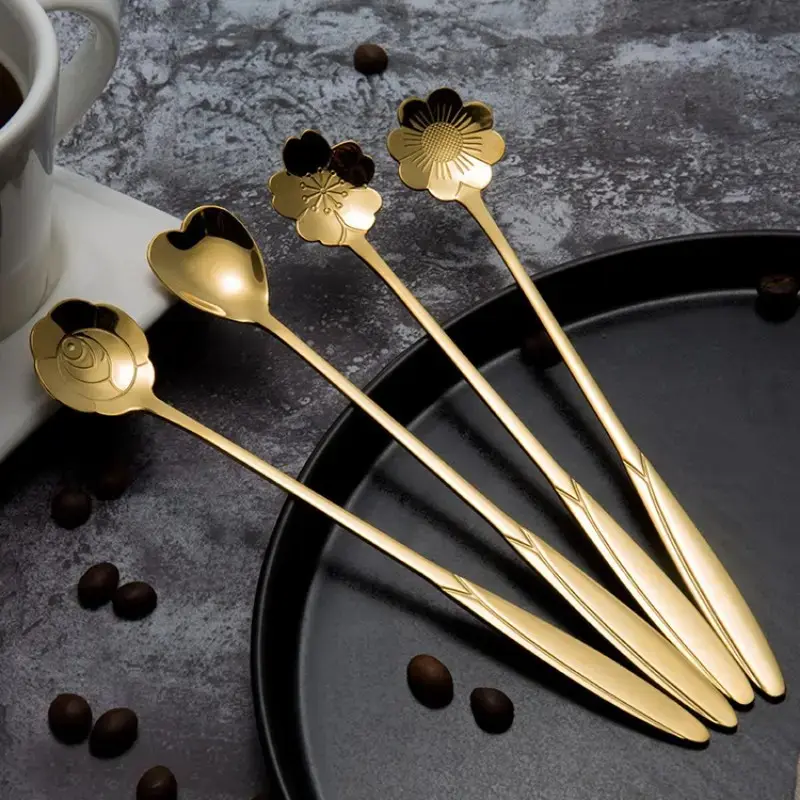 8-Piece Spoon Set, Durable 304 Steel, Rust-Resistant, Modern Design, Compact Storage, Dishwasher Safe, Ideal for Desserts and Tea