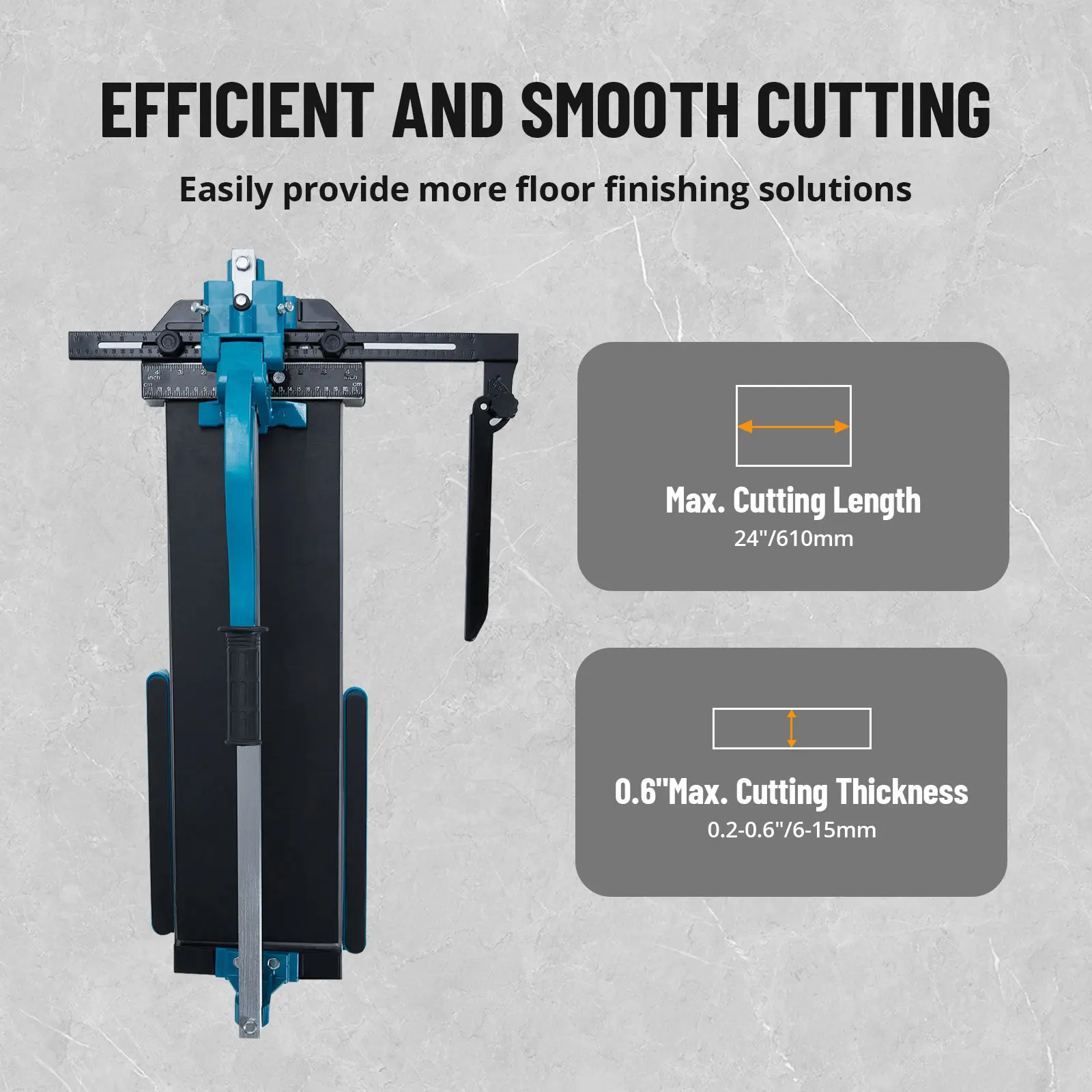 High Precision Manual Tile Cutter - Aluminum Alloy Frame, Monorail Design, Laser Guide, Tungsten Carbide Wheel, Anti-Slip Base, Mosaic Tiles Compatible, Precision Scale, 0.2-0.6 in Cutting Range, Accurate Cuts, Adjustable Support Legs