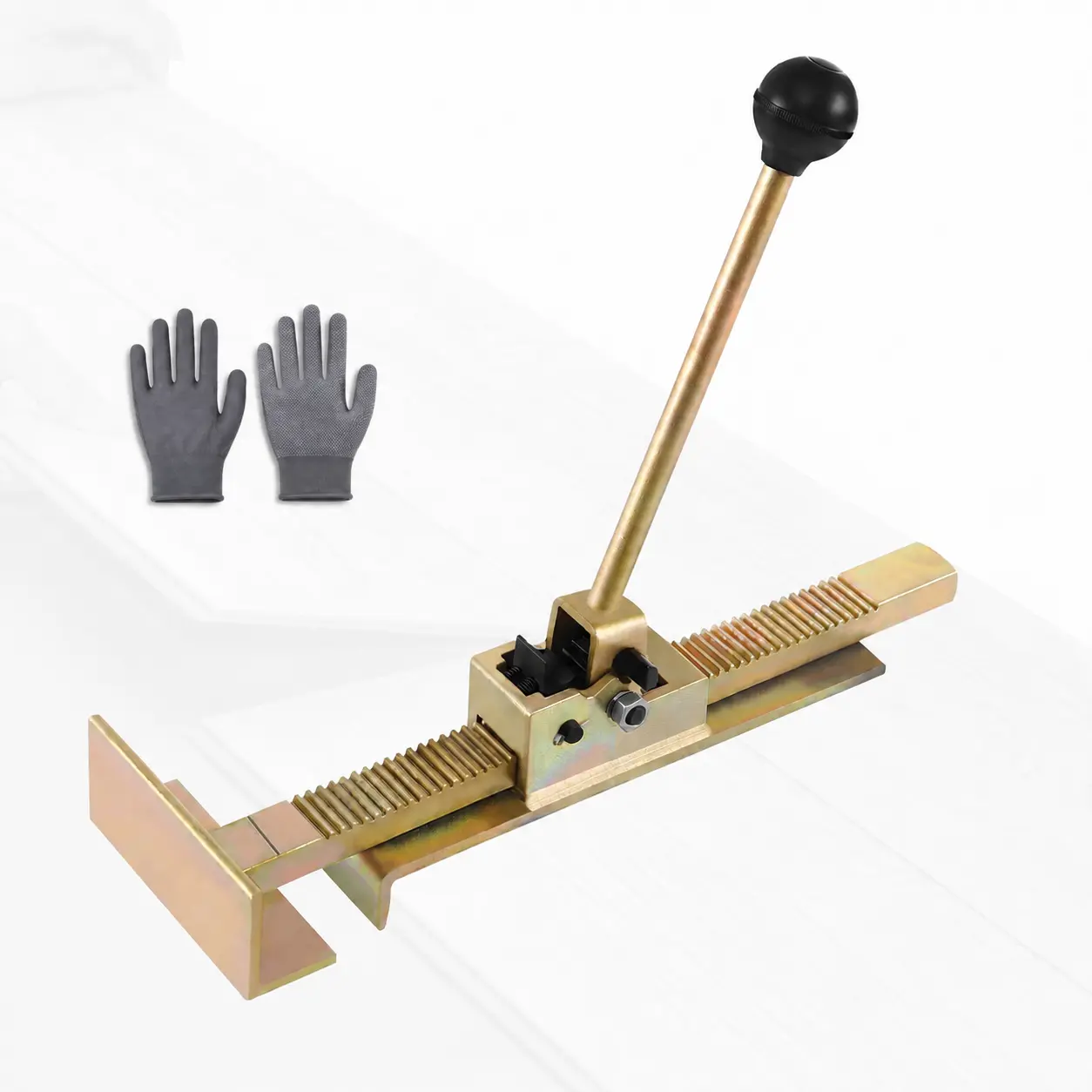 Cast Steel Hardwood Flooring Jack Professional Ratcheting Hardwood Plank Jack Vinyl Flooring Tools for Laminate Flooring Installation Hard Wood Straight Tile Contractor Hand Tool