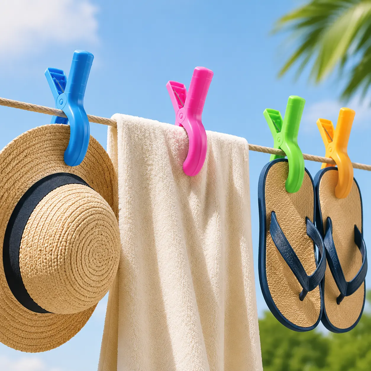 8 Pieces Large Beach Towel Clips Set, Durable Clothes Pins for Cruise Chair Pool Chairs, Essential Beach Accessories,Color Random, Hanger Clips, Hanging Accessory-YY1