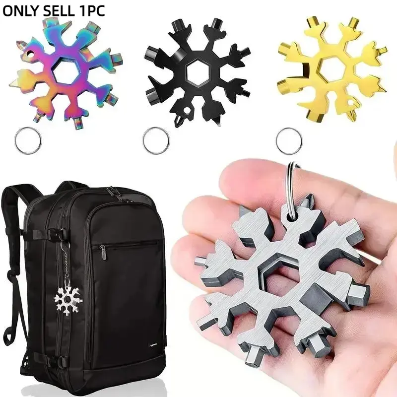18-In-1 Multi-Tool Stainless Steel Wrench, Integrated Screwdriver and Bottle Opener, Essential Survival Gear for Outdoor Activities, Multitools