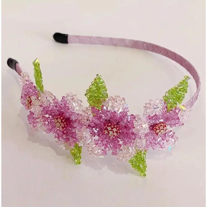 Exquisite Crystal Floral Headband for Women, a Fantasy Chinese Style Design for Daily Fashion Wear, Exquisite Crystal Flower Headband, Elegant, Party, Resin, As Picture, Unisex