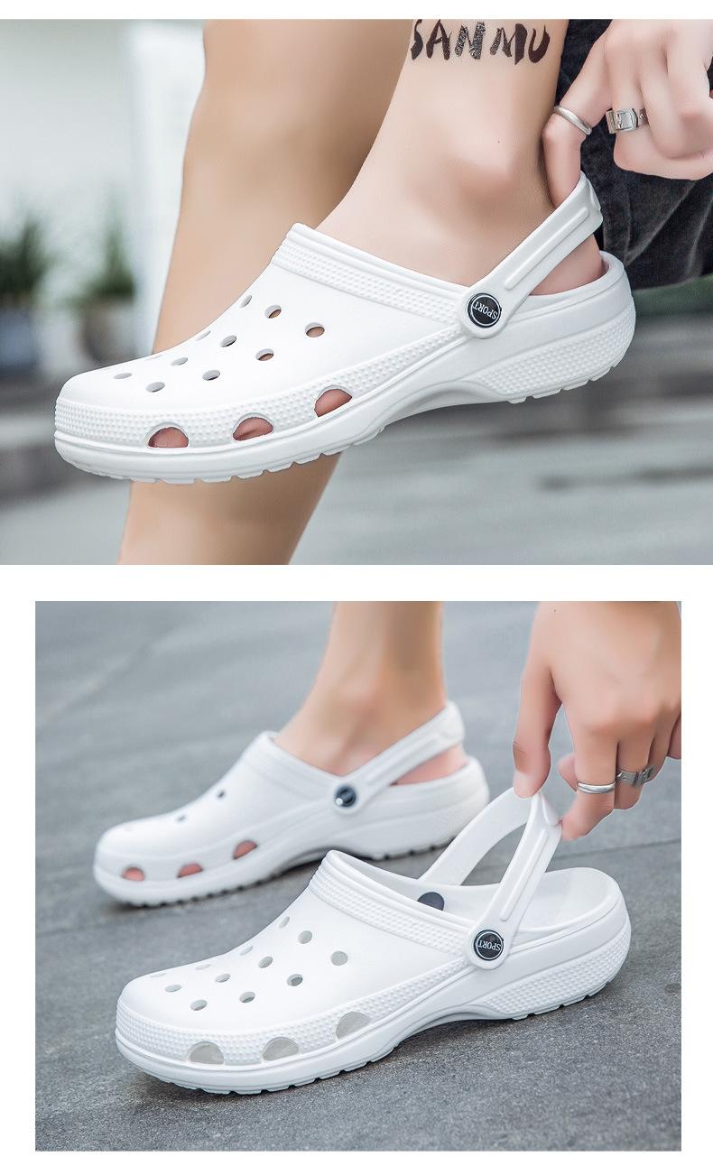 Mimilove Unisex Sandals Garden Clogs Women's Summer New Solid Color Slippers Couple Closed-Toe Beach Sandals Beach Clogs