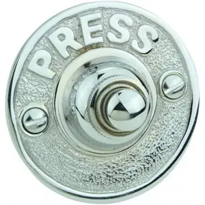 Doorbell Button 2.5 in. Diameter Round Brass  Push Button with Mounting Hardware
