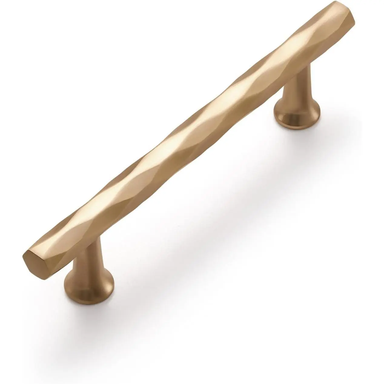 10 Pack Champagne Bronze Rhombus Hammered Cabinet Pulls 5" Hole Center, Decorative Cabinet Handles Hardware for Kitchen Drawer Dresser Cupboard Bathroom Vanity