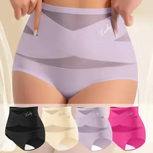 4 Pack High Waist Shaping Panties for Women Seamless Ice Fabric Mesh Slight shaping Control Briefs Tummy Slimming & Butt Lifting Underwear Breathable Everyday Comfort SpringStatements
