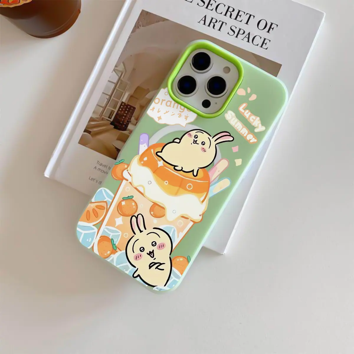 Chiikawa 2-in-1 magnetic phone case, compatible with iPhone and Samsung models.