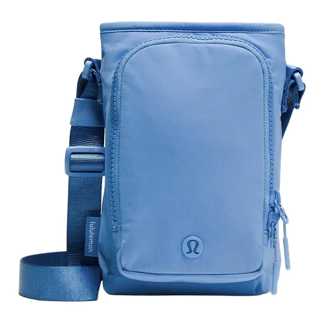 Lululemon Water Bottle 2L Squeeze-Open Multi-Function Nylon Crossbody Bag for Men and Women, Ocean Blue