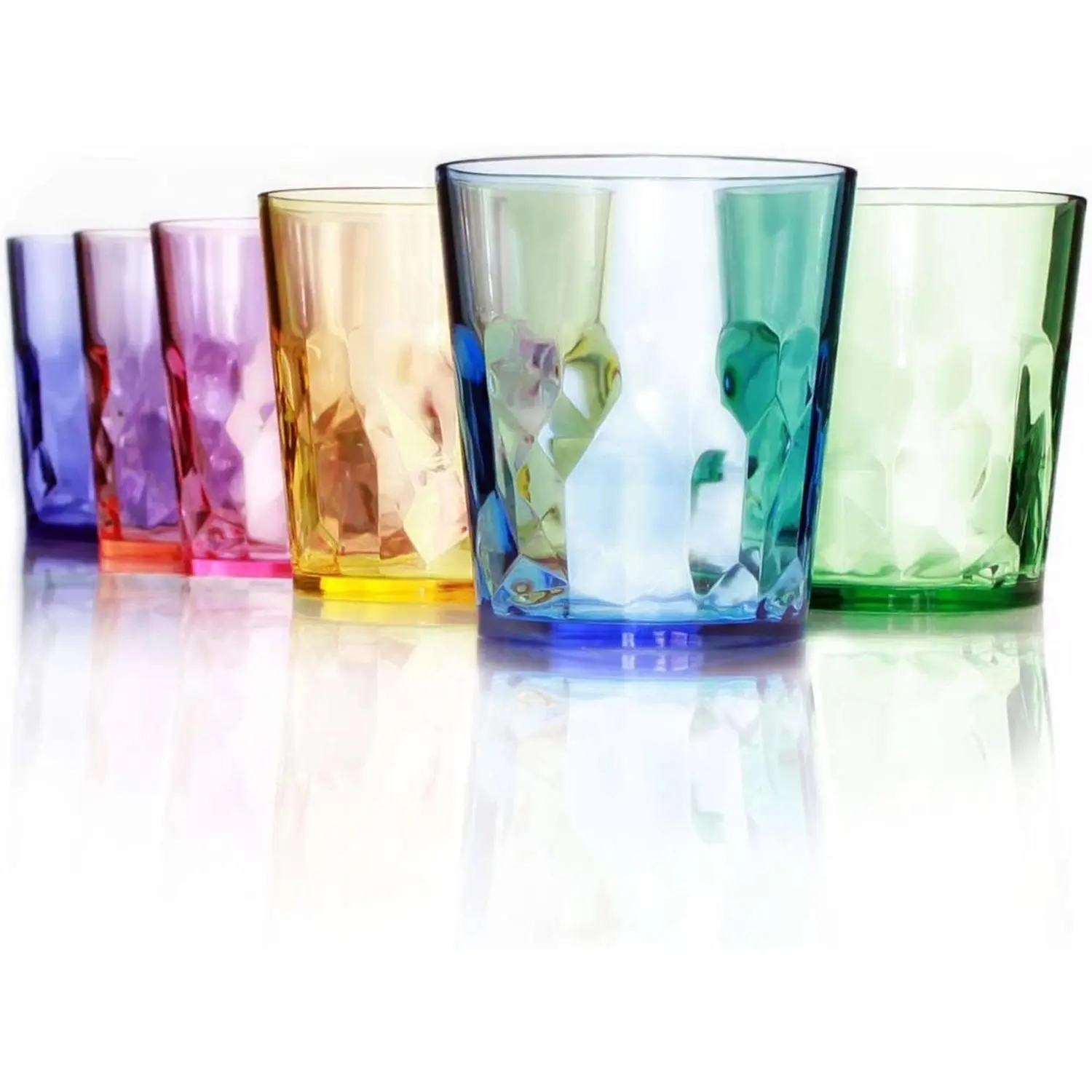 13oz Unbreakable Premium Drinking Glasses Set of 6 - Made in Japan - Super Grade Acrylic Plastic - Perfect for Gifts - Dishwasher Safe - Cups Reusable Drinkware Tumblers Kids