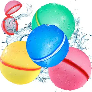 Reusable Magnetic Water Balloons 6/12 Pack - Silicone Splash Balls with Mesh Bag, Quick Fill Self-Sealing Pool Beach Backyard Toys for Kids