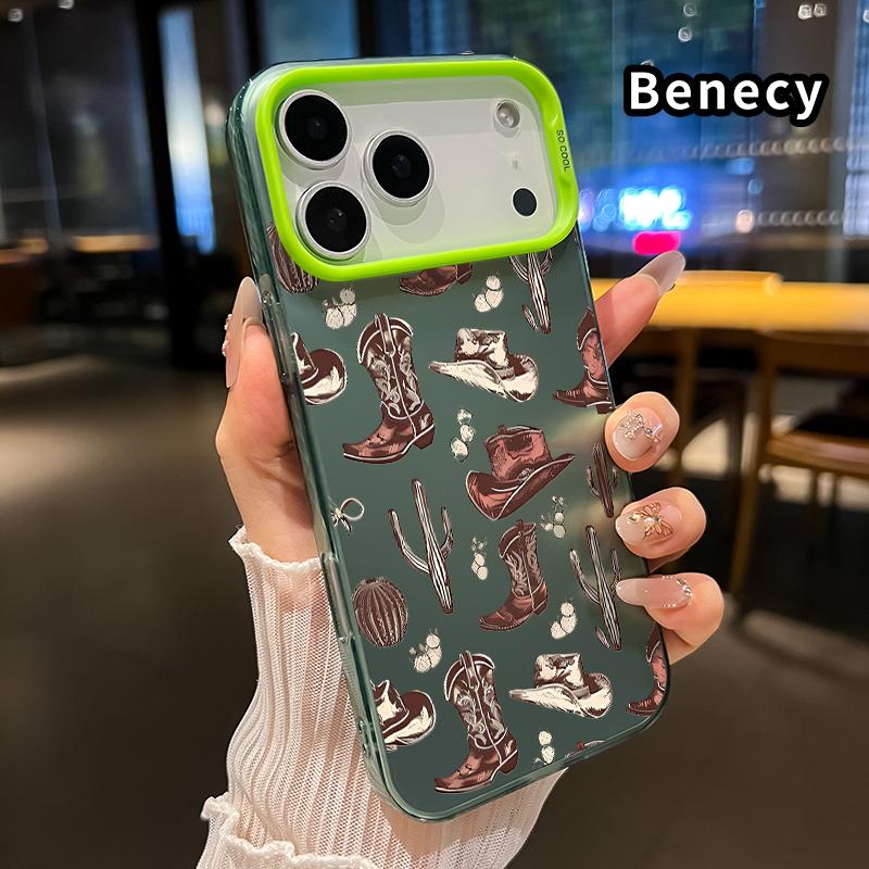 Phone Case for iPhone17 Pro Max 17 Air Western Cowboy Elements Pattern Full Body Protection Anti-Scratch PC Smartphone Cover Cellphone Protective