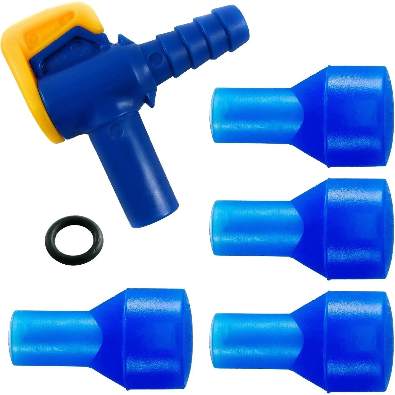 Bite Valve Replacement Mouthpieces 4-Pack for Camelbak & Most Brands, with Shutoff Valve & Tube O-Ring for Outdoor Hydration System Bladder & Backpack Reservoir