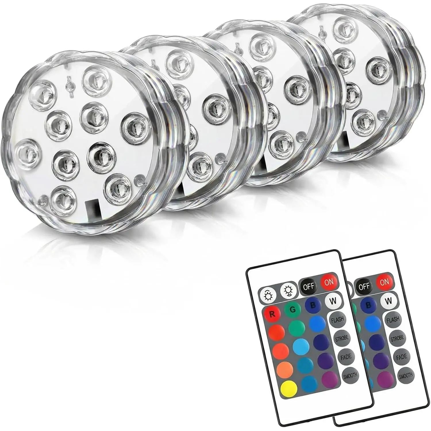 Submersible LED Pool Lights with Remote - 16 Colors 4 Modes, Battery Powered Waterproof for Inground/Above Ground Pool & Bathtub Decoration (4 Pack)