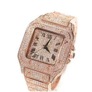 Iced Studded Square Watch – Gold or Silver CZ Fashion Timepiece| NY‑ICE