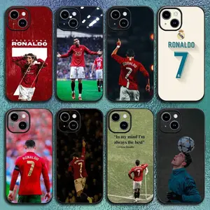 CR7 Ronaldo 7 TPU Football Phone Case - Personalized Colorful Classic Black Soft Shell with Protection & Resistance for iPhone 17,16,15,14,13,12,11,Pro,Max,Plus Devices