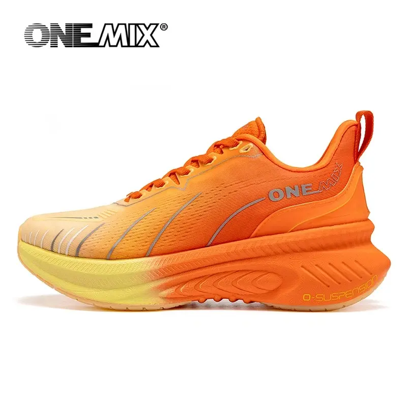 ONEMIX New Cushioning Running Shoes for Men - Adjustable Laces, Non-Slip, Lightweight Sportswear, Outdoors Athletic Footwear for Heavy Runners with Manual Measure Check