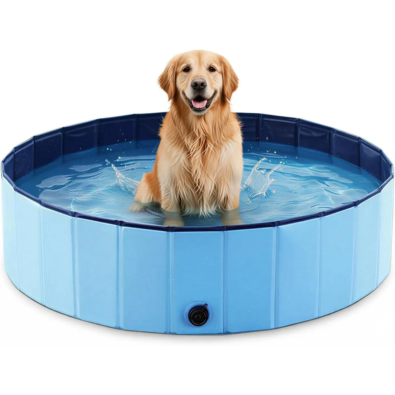 Foldable Dog Pool for Small & Medium Dogs Portable Pet Pool for Outdoor Backyard Travel Beach Cooling & Bathing Easy to Store & Clean Blue Large 63" x 12"