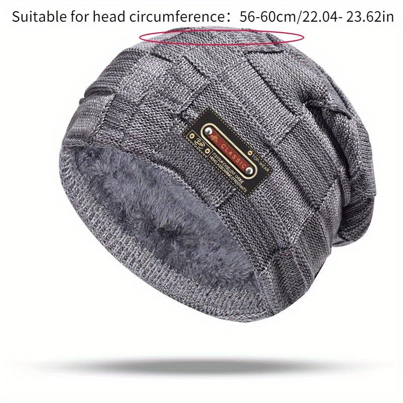 Men's Knitted Wool Hat, Fleece Lined, Winter Warm Outdoor Hat, Textile Blend ≥80%, Handwoven Fabric, Hand Washable