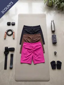 Women's Summer Yoga Shorts High Waist Butt Lifting Abdomen Control Gym Shorts Gym Training Tight Fit Outdoor Running Cycling Tennis Pants Set Compression Sports Shorts