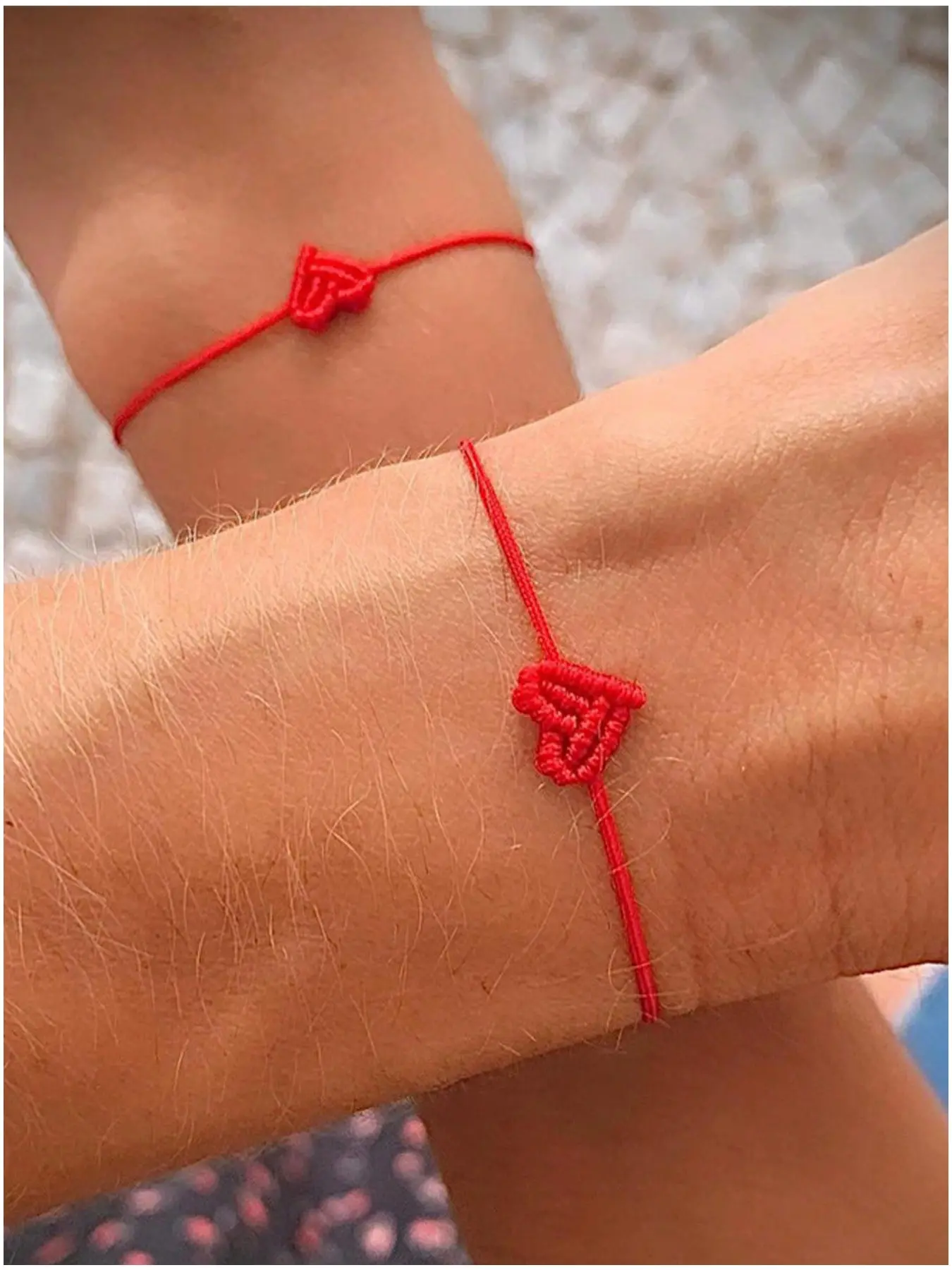 2pcs Heart Woven Bracelet Set for Women & Men, Adjustable Braided Friendship Bracelets, Cute Couple Jewelry Gift for Birthday, Wedding & Anniversary, Heart Shaped Bracelet