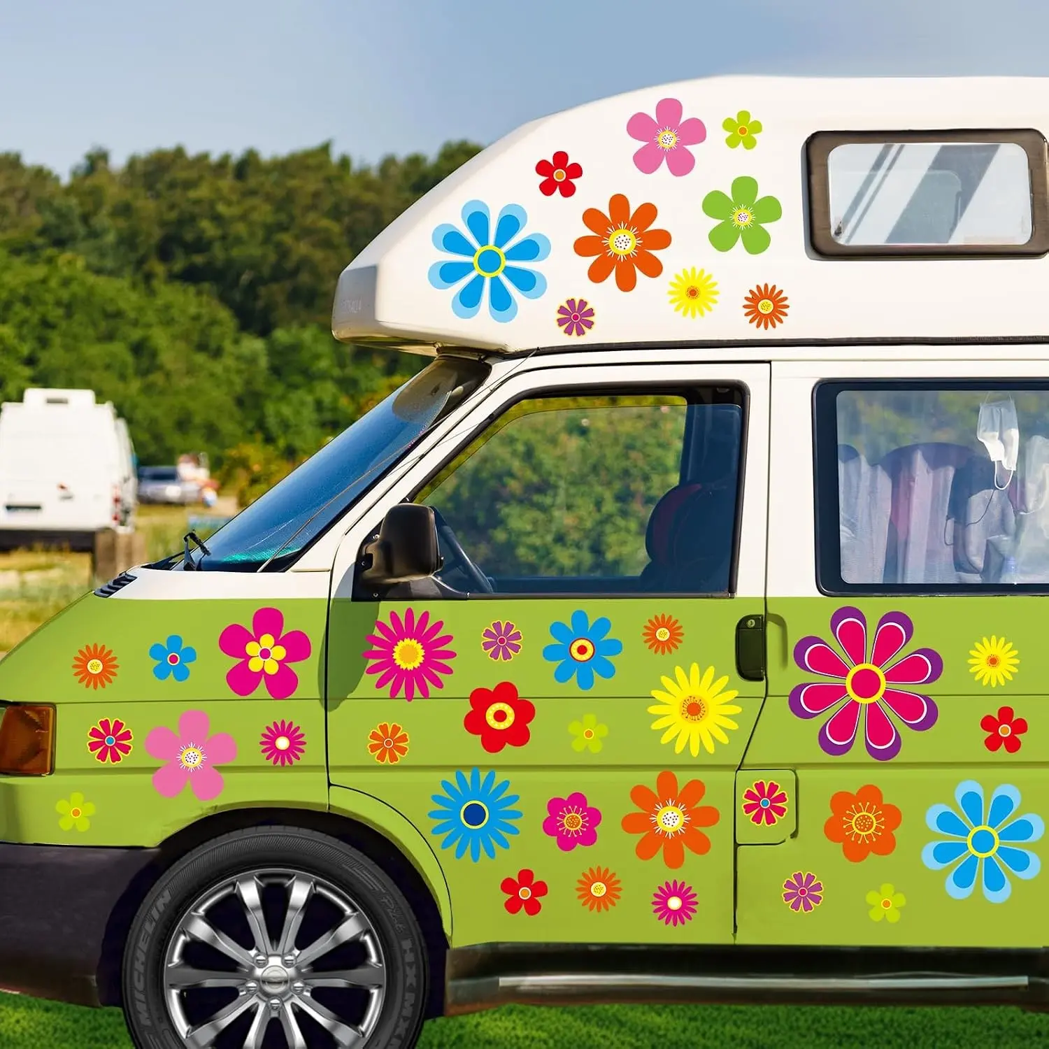 Daisy Flower Decals Stickers for Car Truck Decoration 180PcsGift