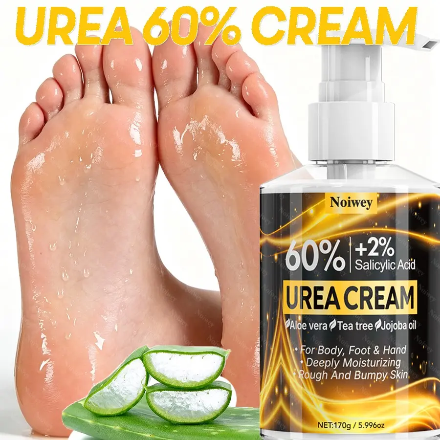 170g Urea Cream,with 60% Urea and 2% Salicylic Acid, Infused with Aloe Vera,Tea Tree. Ideal for Thick and Dry Skin,Deeply Moisturizes Dryness, Softens and Smoothens, with a Long-lasting Fresh Scent,Suitable for hand, foot, and body care use