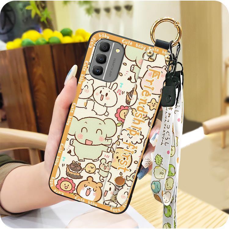 Waterproof ring Phone Case For Nokia G400 5G Durable protective Anti-knock Silicone Shockproof Wristband Cartoon Soft case Lanyard Dirt-resistant Kickstand Phone Holder Cute