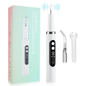 Electric Teeth Cleaner Brush, 5 Modes Plaque Remover, Tartar Cleaning Tool, 2 Replaceable Heads, Home Travel Kit, Oral Care Essentials