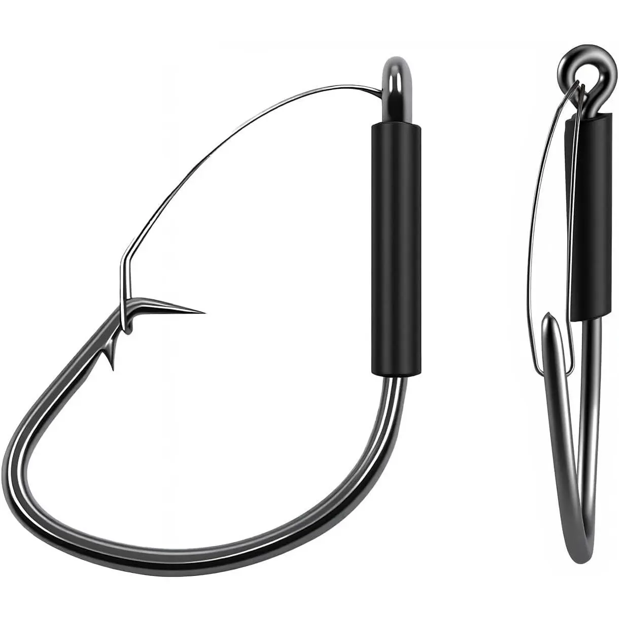 25-Pack 2X  Weedless Wacky  Hooks - Ultra  Neko  Circle Weedless Hooks for Bass & Catfish,Saltwater & Freshwater