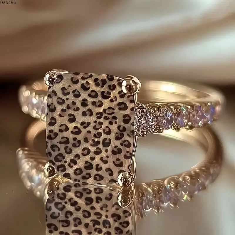 Women's Ring Animal Print Synthetic Alloy Elastic Stretch Gold-Tone Textured Design for Daily Wear Parties