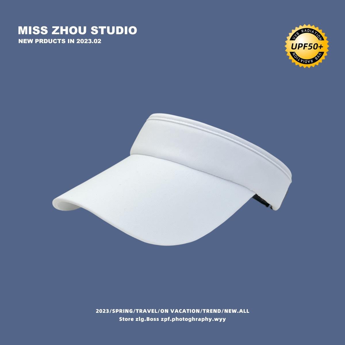 Sunscreen hat summer ice silk show face small UV protection sun hat running sports versatile empty top hat