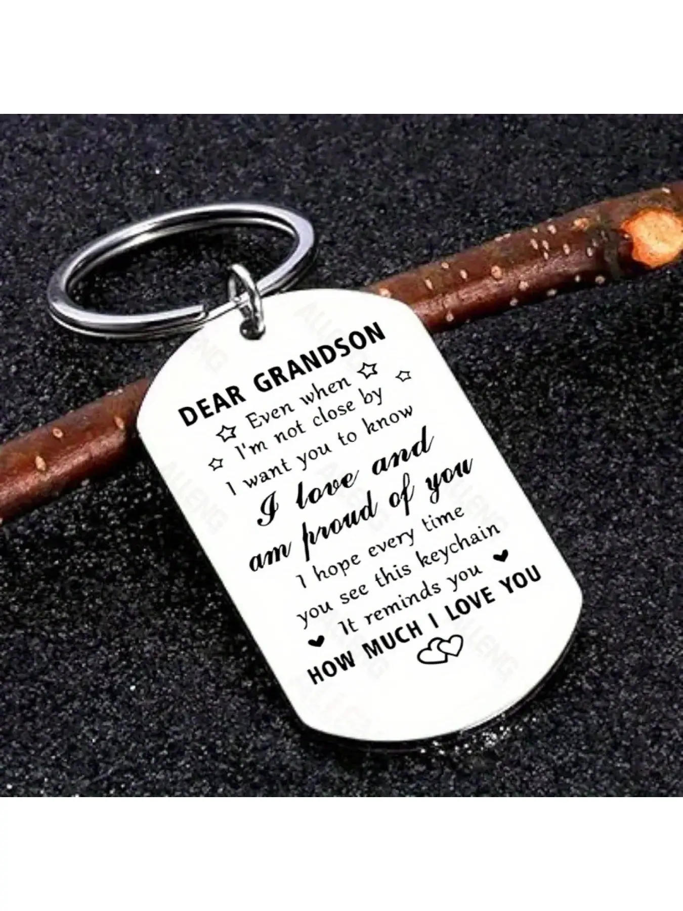Grandson Gifts Keychain, I Love You Grandson Gifts, Proud Of Grandson Birthday Gifts Fathers Day Christmas Key Chain, Grandson Xmas Present