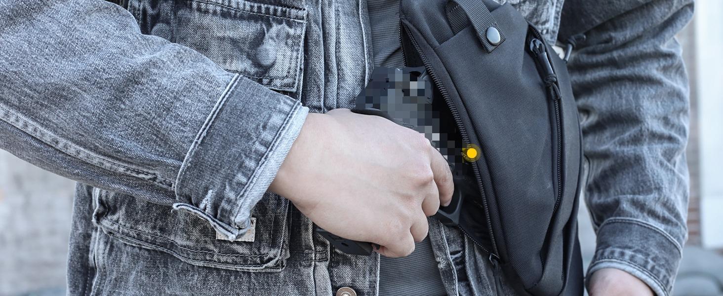 Tactical Crossbody Sling Bag,Concealed Carry Bag for Men Women,Anti Theft Crossbody Bags, CCW Bags EDC Carry Adjustable Strap Satchel