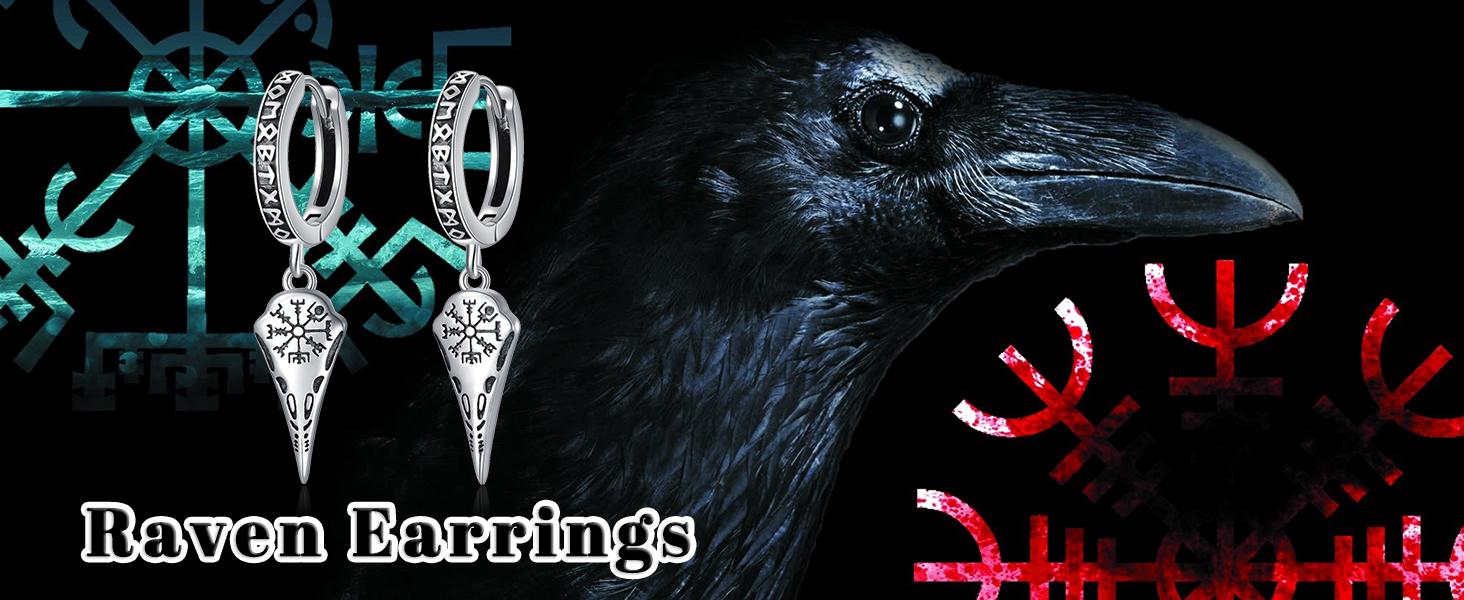 925 Sterling Silver Viking Earrings for Men Women Viking Raven/Spike/Celtic Knot/Tree of Life Drop Huggie Hoop Stud Ear Cuff Earrings Norse Viking Runes Jewelry Gifts good luck jewelry   ear  gauges men woman gift california  jewelry divine  jewelry