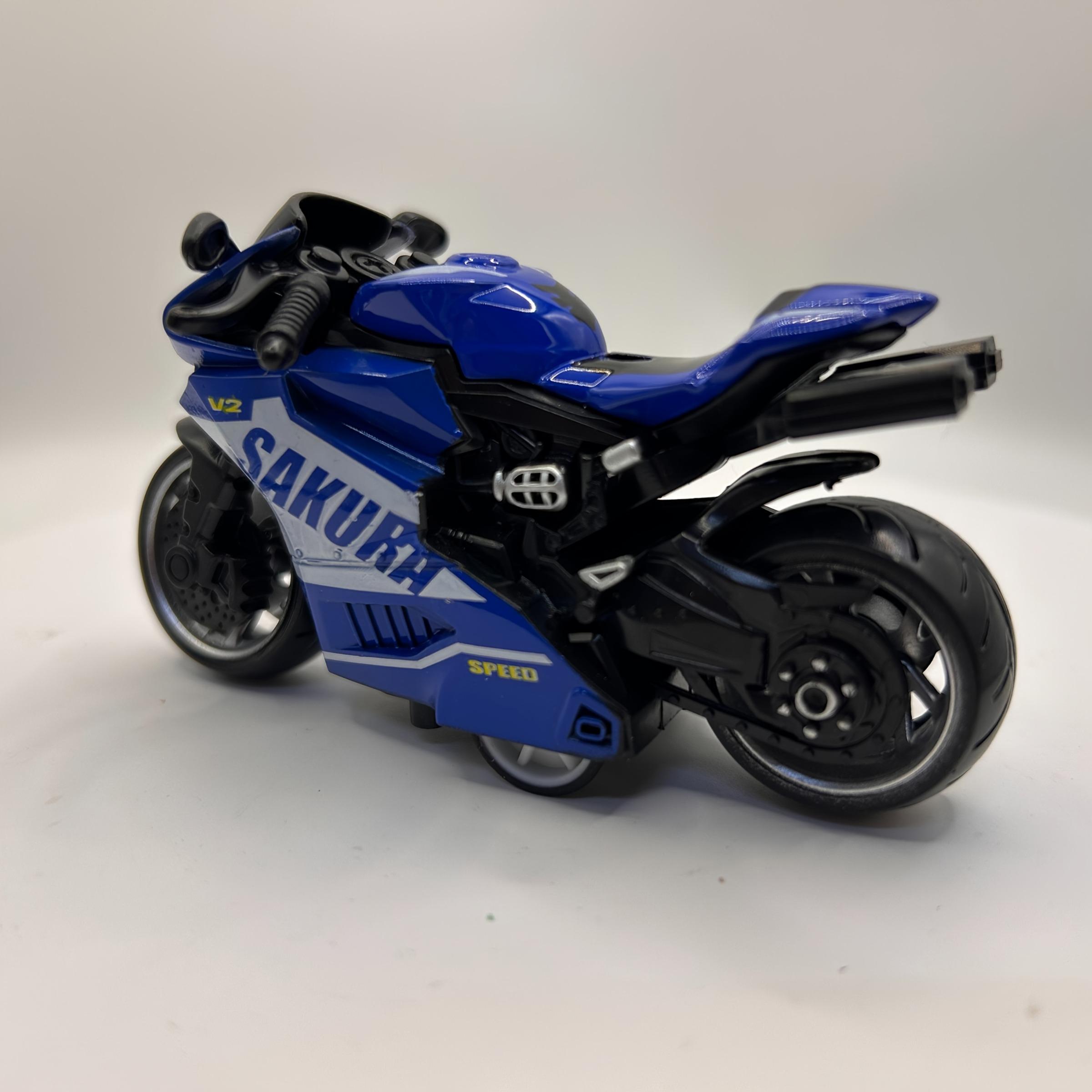 1 PC alloy regenerative motorcycle toy, simulating a motorcycle racing model, powerful regenerative car, thickened wheels, anti drop and wear-resistant alloy motorcycle model