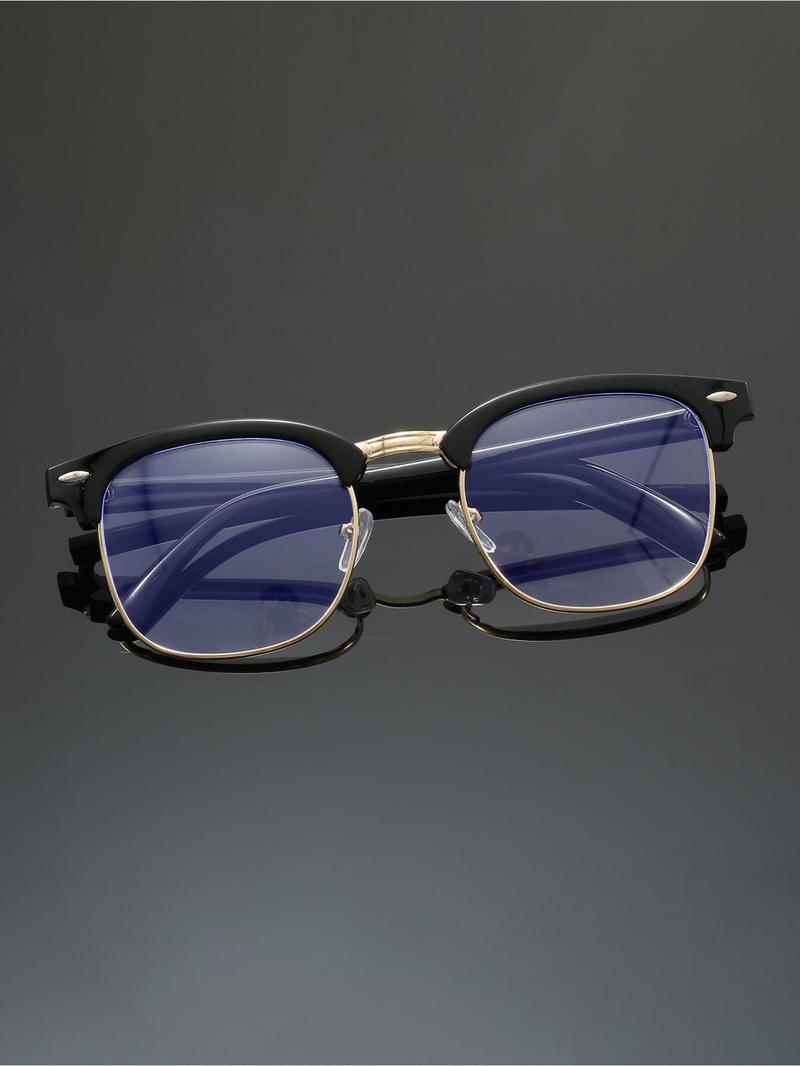 Anti-Blue Light Square Full Frame Eyeglasses - Unisex Basic Fashion Style, Ideal for Work & Daily Outfit Decor