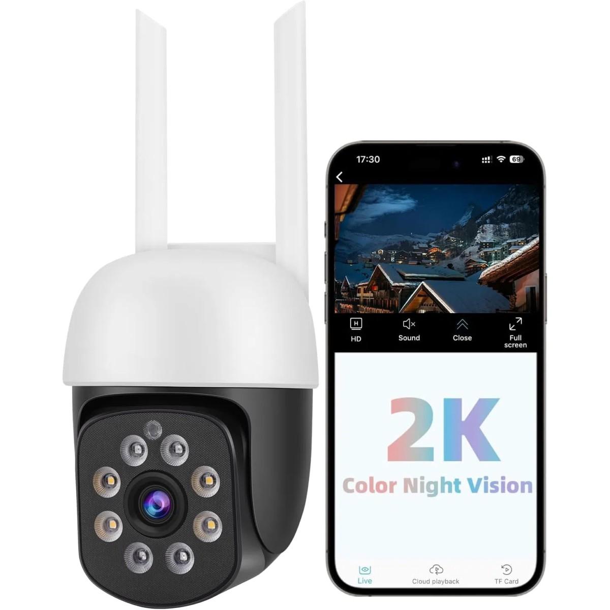 2K 3.0MP Outdoor WiFi PTZ Security Camera, 2.4G WiFi, Auto Tracking, 2 Way Audio, Spot Night Vision, Compatible with Alexa, SD Card & Cloud Storage, Compliant IP CCTV Camera(4pcs) 2K 3.0MP Outdoor WiFi PTZ Security Camera, 2.4G WiFi, Auto Tracking, 2 Way Audio, Spot Night Vision, Compatible with Alexa, SD Card & Cloud Storage, Compliant IP CCTV Camera(4pcs)