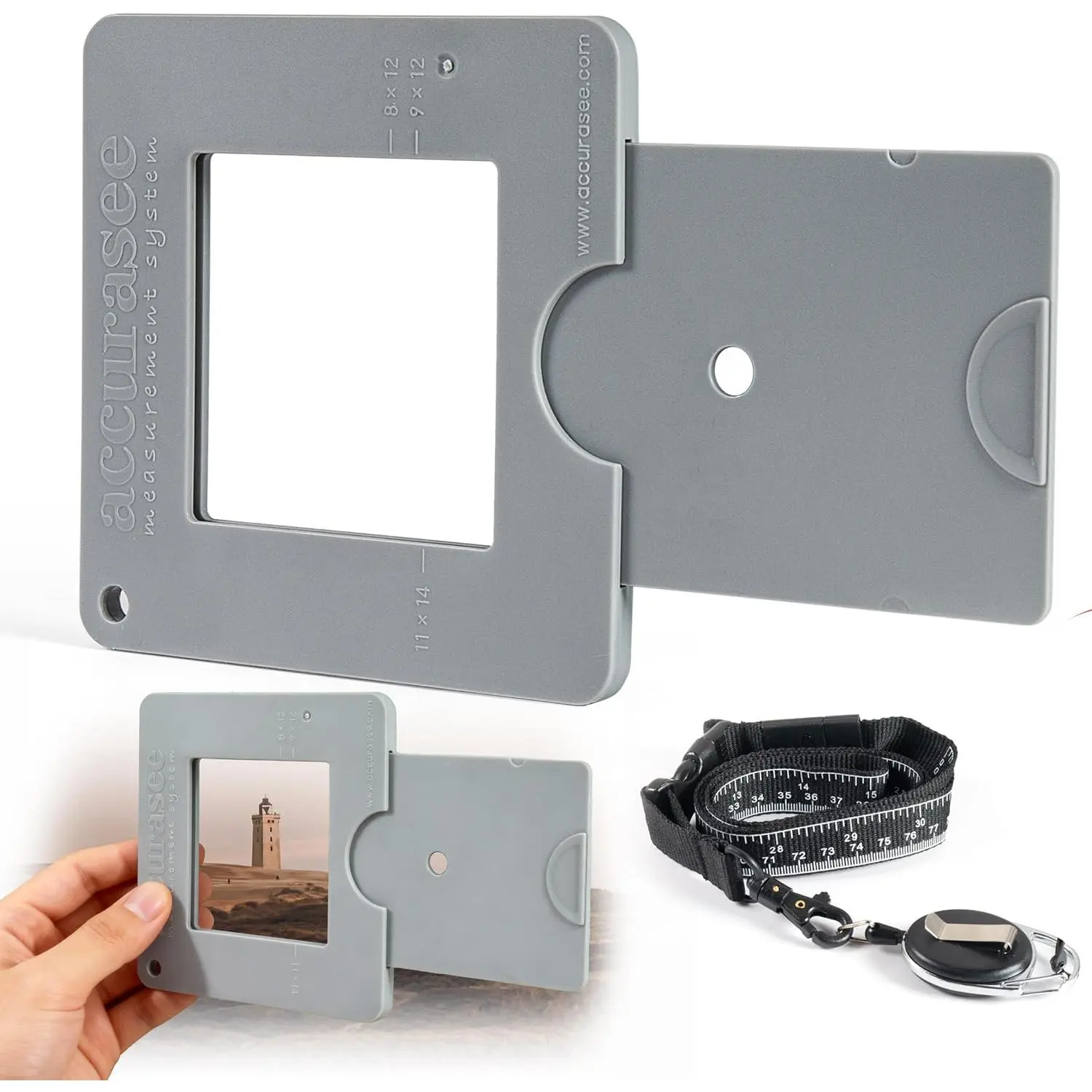 Custom View Finder with Lanyard for Artists, Sliding Optical View Catcher for Composition, Tonal Accuracy & Color Isolation