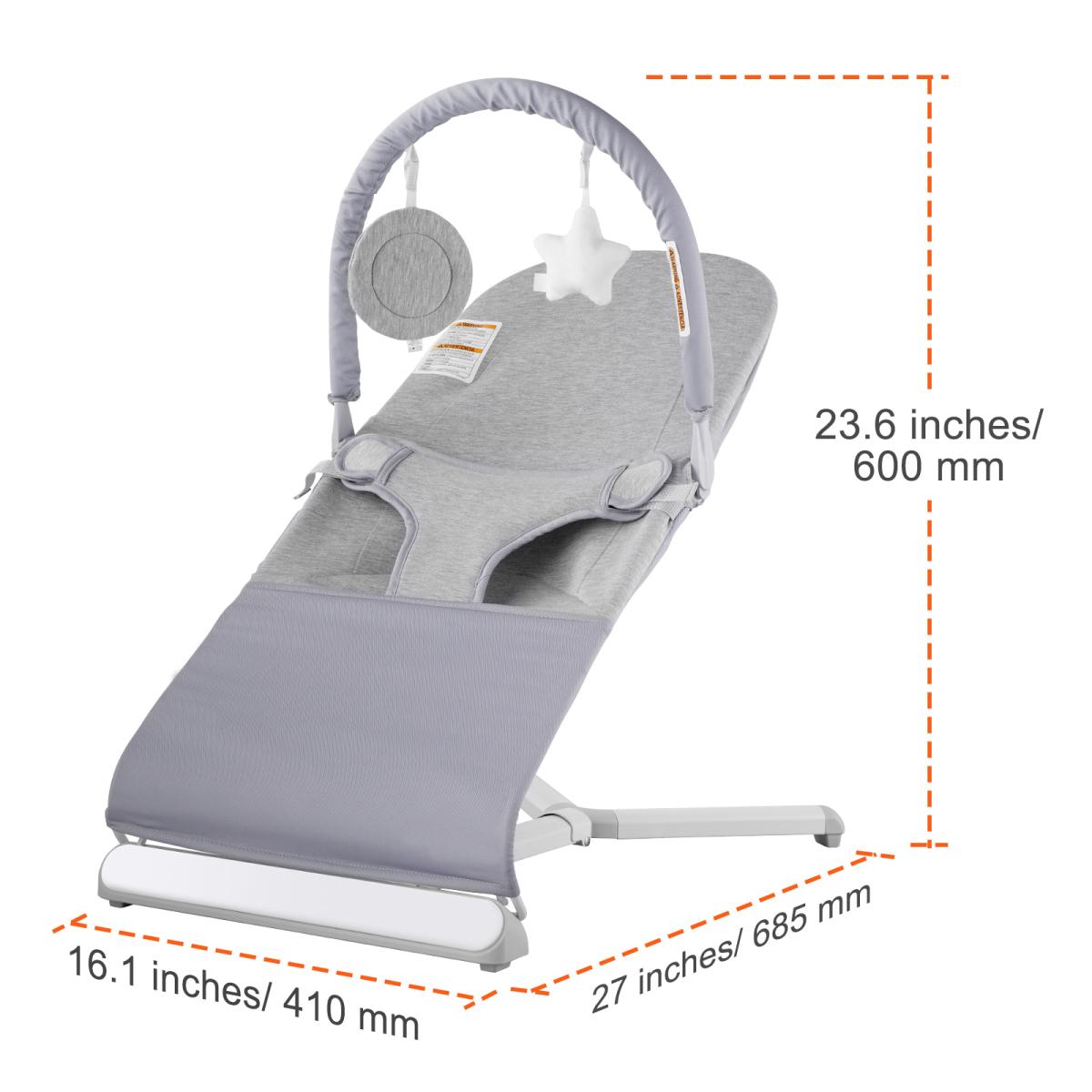 Aobtkel Baby Bouncer Folding Bouncer Seat Chair for Babies 0-9 Months with Toy Bar On-Site，Baby Swing for Infants ，PortableSwing for Baby ,1 Seat Positions，Control Indoor Baby Rocker