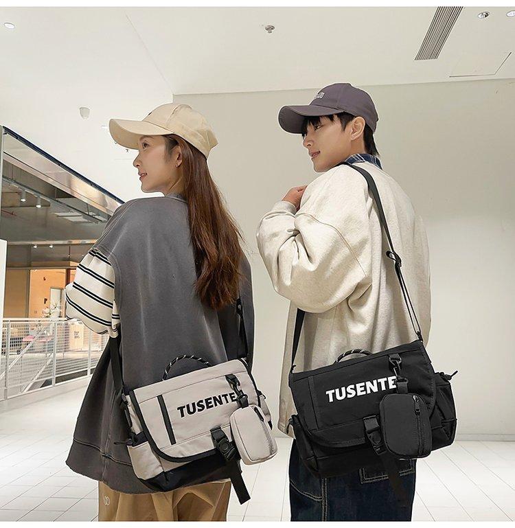 Open-top 2026 winter one-size-fits-all chest bag made of nylon fabric with lettering