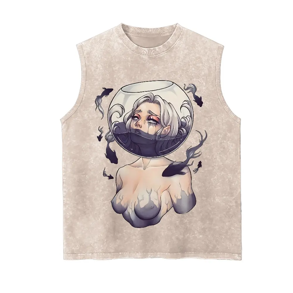 Vintage Tank 90s Graphic Sleeveless Tank Tops Men Vest Streetwear Outfits Men Vacation Outfits Sleeveless Shirt