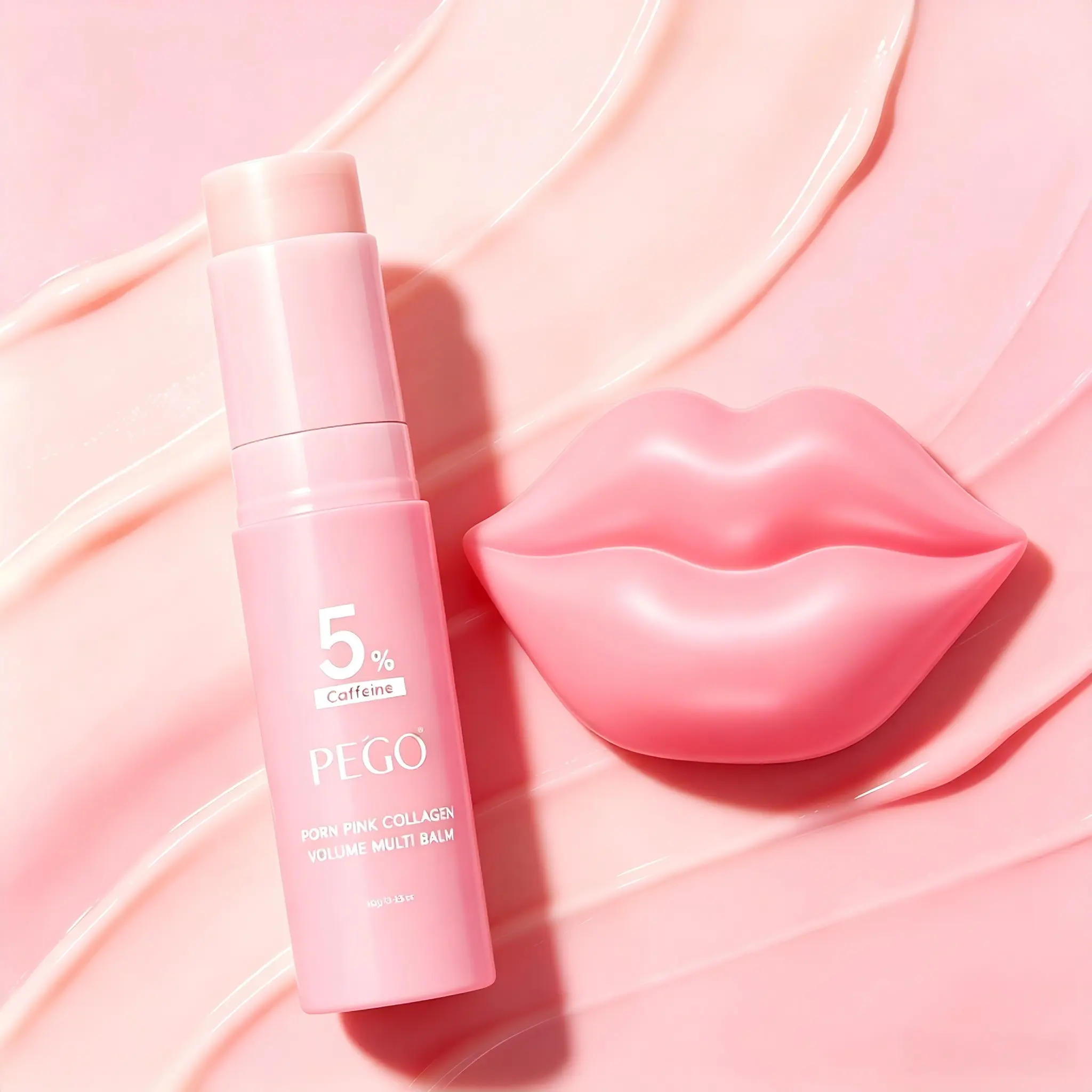 2-Piece Set, Pdrn Caffeine Anti-Wrinkle Protein Stick, Peach Collagen Lip Mask, Lip Repair, Facial, Peptides, Collagen, Retinol, Moisturizing, Lip Care Set
