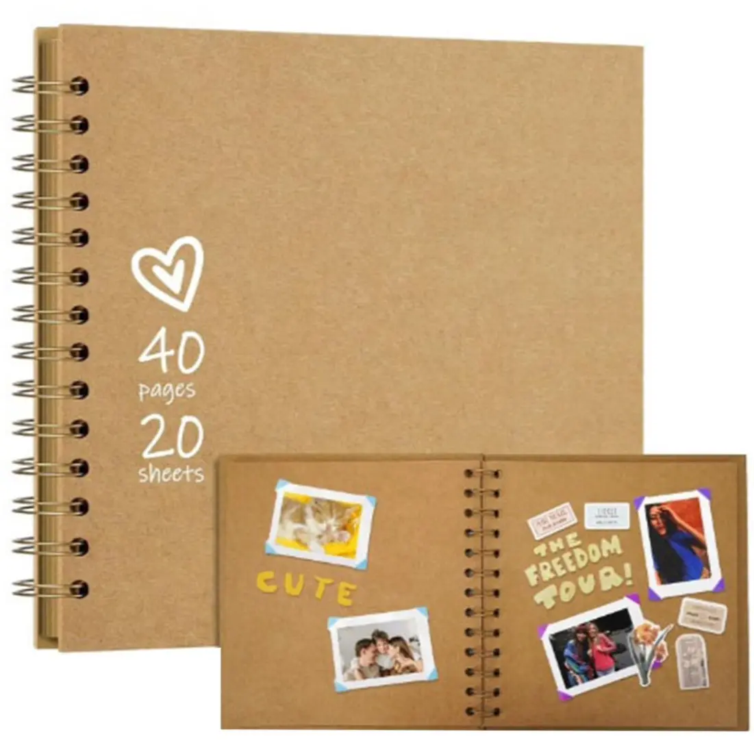 Creative Home Gift Scrapbook, 7x7 Inch Hard Cover Kraft Album, Perfect for Weddings, Anniversaries, Birthdays, Travel, Friends, Babies, Photo Album Scrapbook