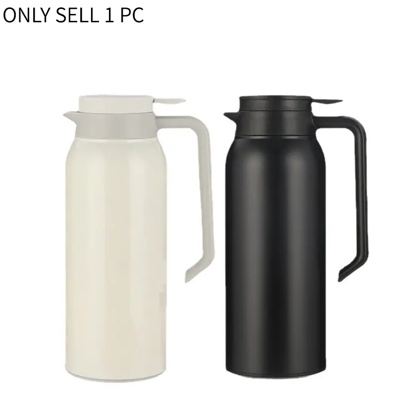 50.7oz/1500ml Nordic Large Capacity Insulated Pitcher, 304 Stainless Steel Vacuum Double Layer Coffee Kettle With Ergonomic Handle, Heat & Cold Preserved, Portable for Home, Picnic & Outdoor Trip