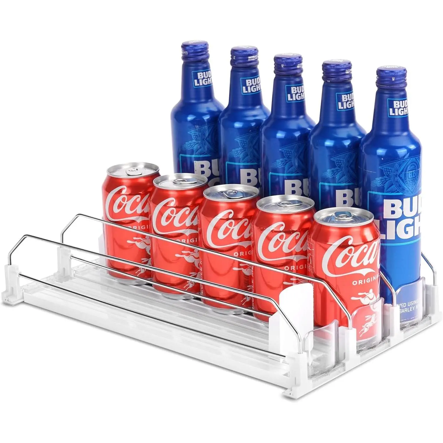 Automatic Soda Can Organizer Refrigerator Can Dispenser for Beer Soda Seltzer already Assembled Drink Pop Can Holder Self-Pushing Drink Organizer for Fridge Storage 15 cans of 11.15oz 12oz 16oz 16.9oz