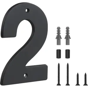 Floating House Number Sign for  - 5 Inch Modern Numerous Easy DIY Installation for  Street (Black, 2)
