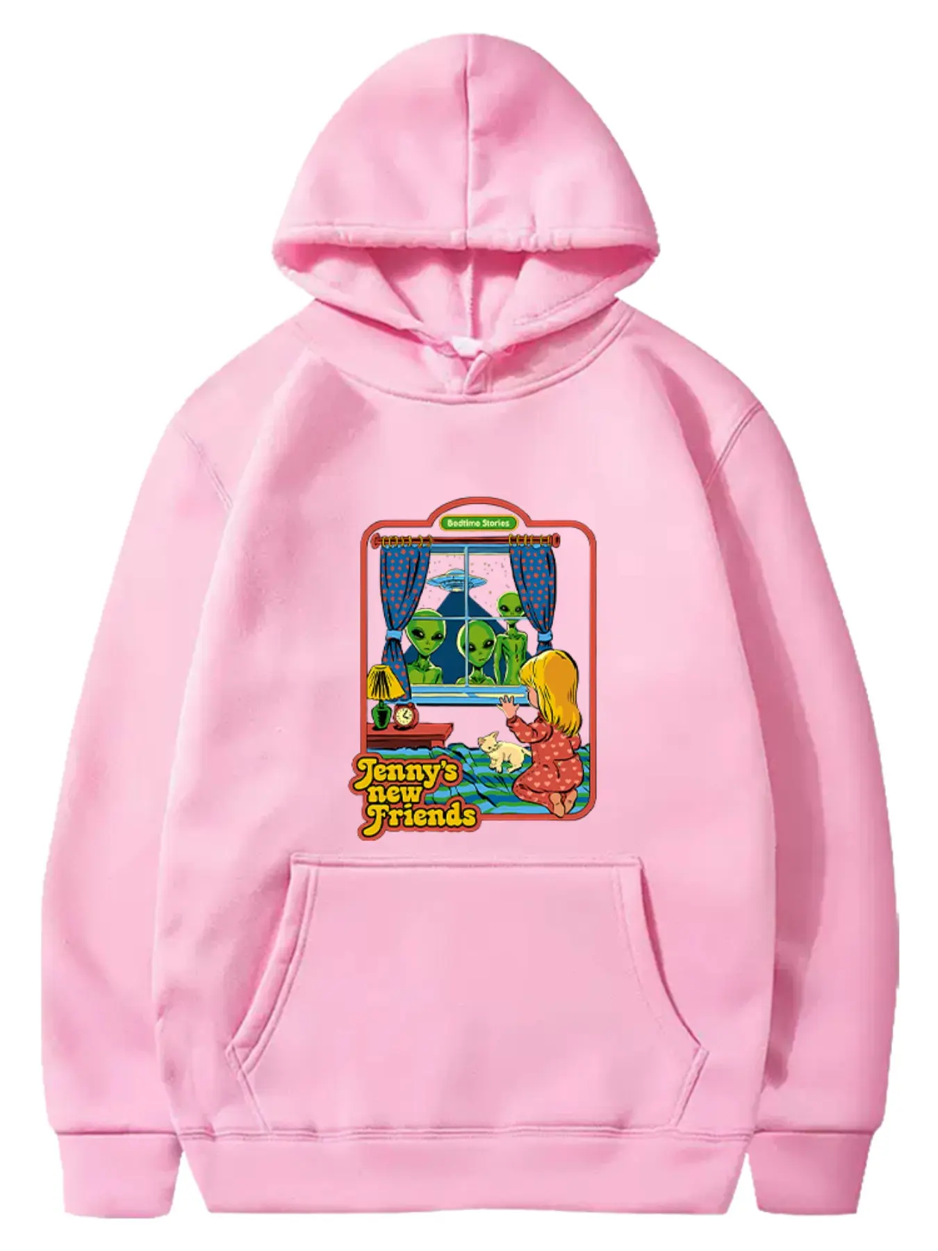 Jenny's New Friends Creative Print Hoodie, Casual Loose-Fit Long Sleeve Sweatshirt, High-Quality Unisex Fall Winter Apparel