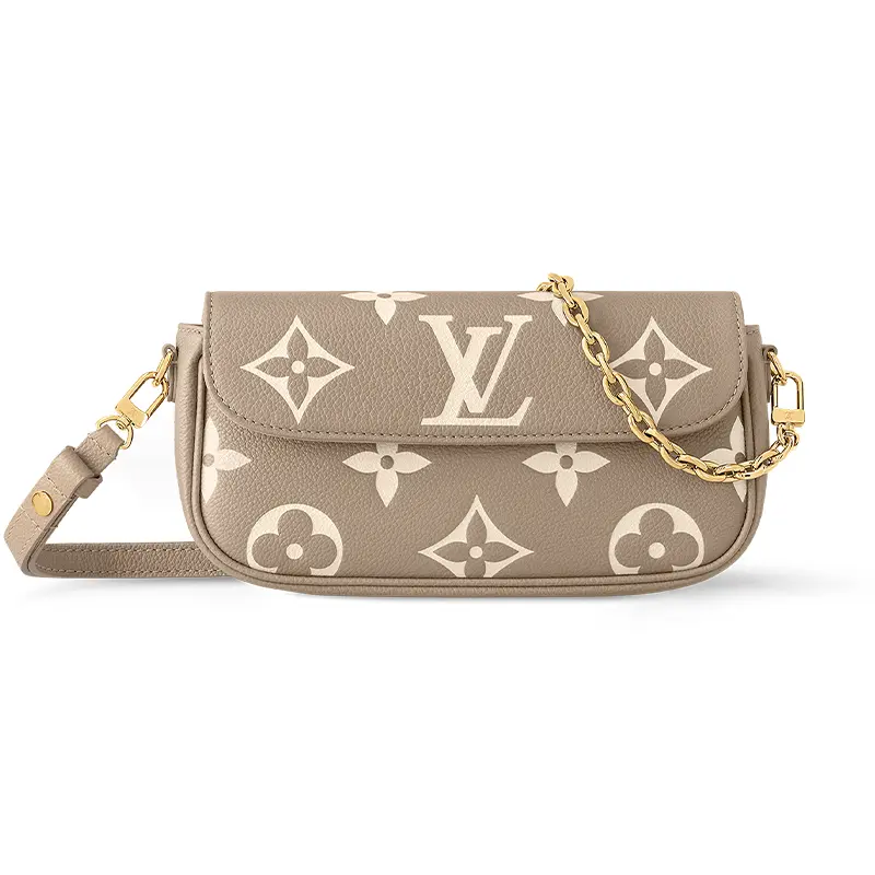 Louis Vuitton Ivy Metallic Chain Monogram Coated Canvas Crossbody Bag for Women – Beige and Khaki